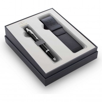 Набор PARKER IM CORE GIFT 20 BLACK CT ручка шариковая с синим стержнем "M" + чехол для одной ручки Набор PARKER IM CORE GIFT 20 BLACK CT ручка шариковая с синим стержнем "M" + чехол для одной ручки